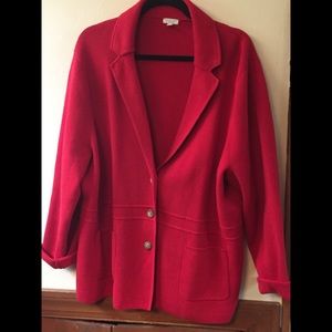 Deep Red Sweater Jacket